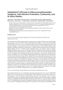 Synthesis, Anti-Infective Evaluation, Cytotoxicity, and in Silico Studies