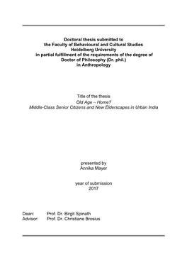 Doctoral Thesis Submitted To