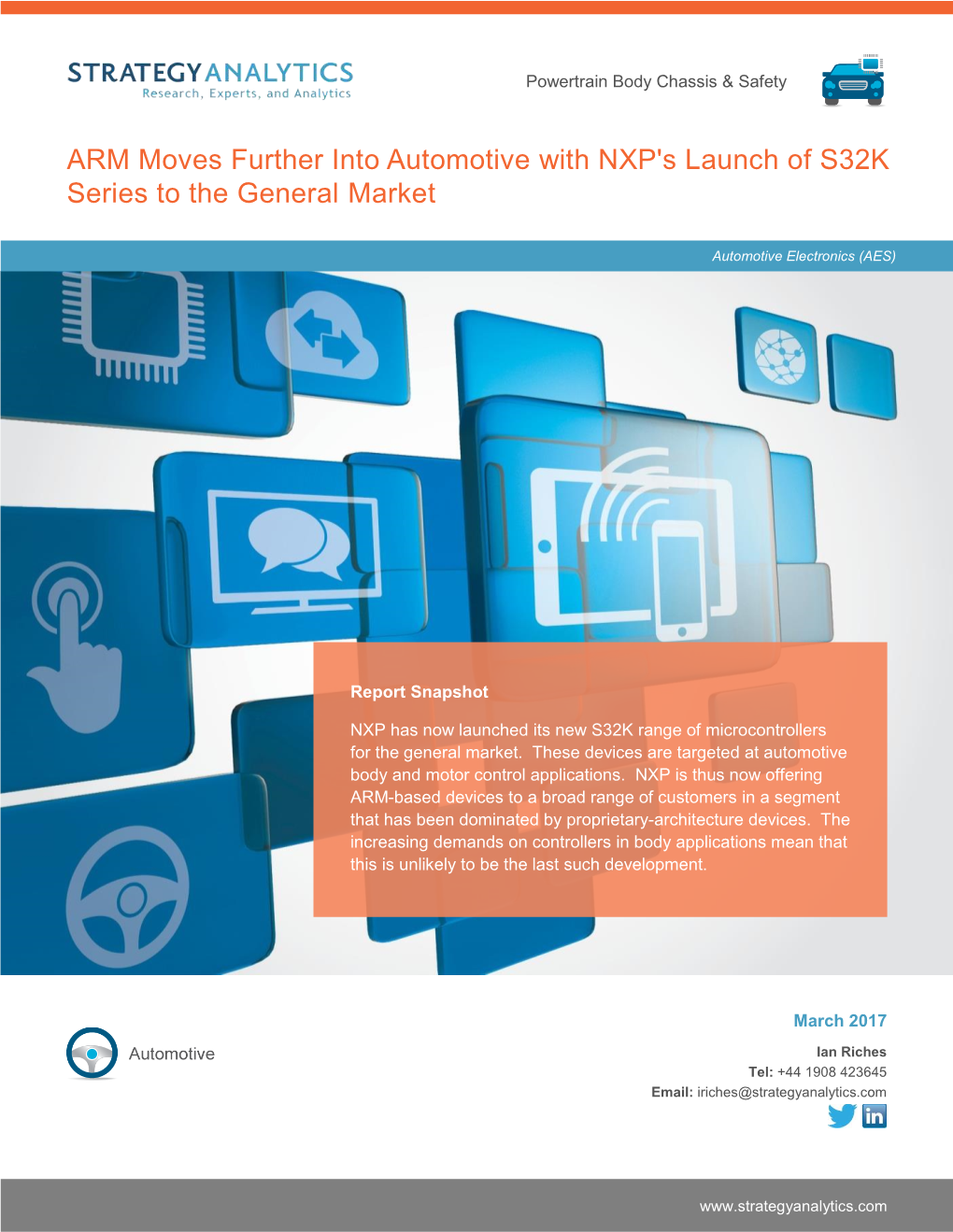 ARM Moves Further Into Automotive with NXP's Launch of S32K Series to the General Market