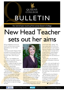 New Head Teacher Sets out Her Aims