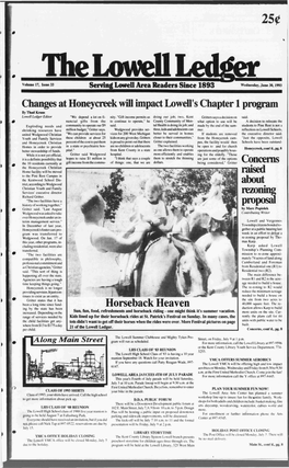 Changes at Honeycreek Will Impact Lowell's Chapter 1 Program by Thad Kraus Lowell Ledger Editor "We Depend a Lot on Fi- Nity