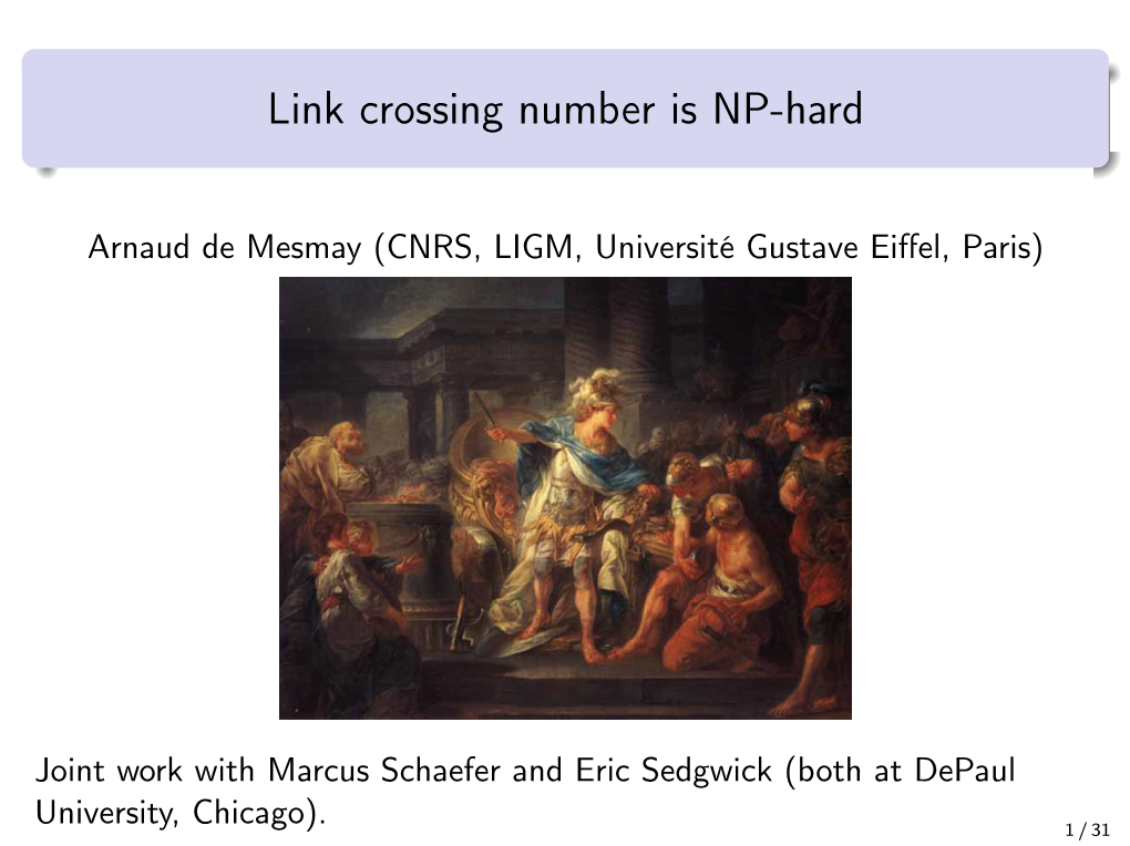 Link Crossing Number Is NP-Hard
