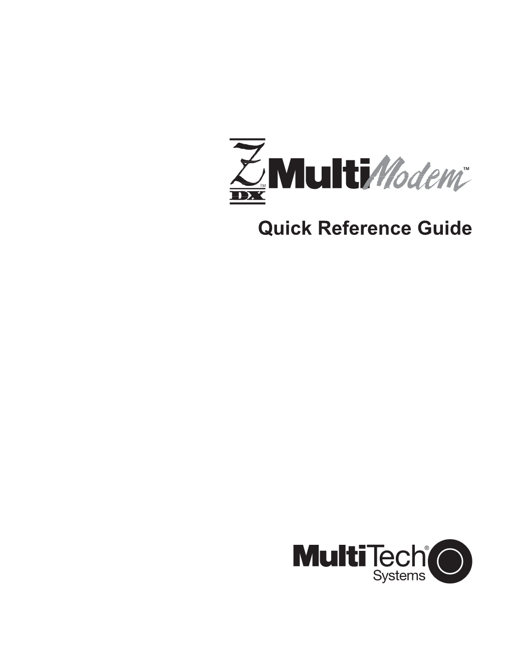Multimodem® ZDX Quick Reference Guide for the MT1932ZDX Models