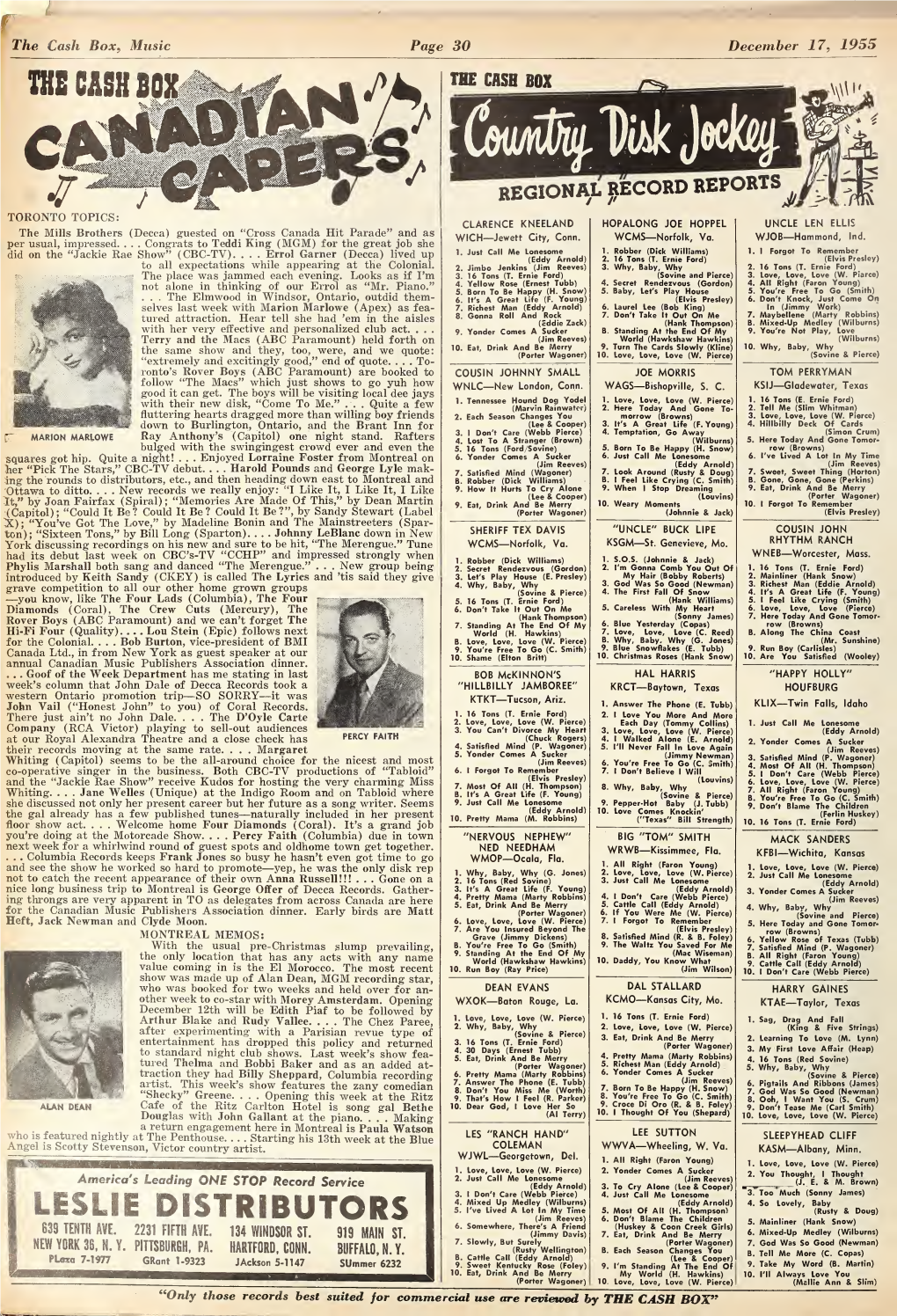 Cash Box , Music Page 30 December 17, 1955