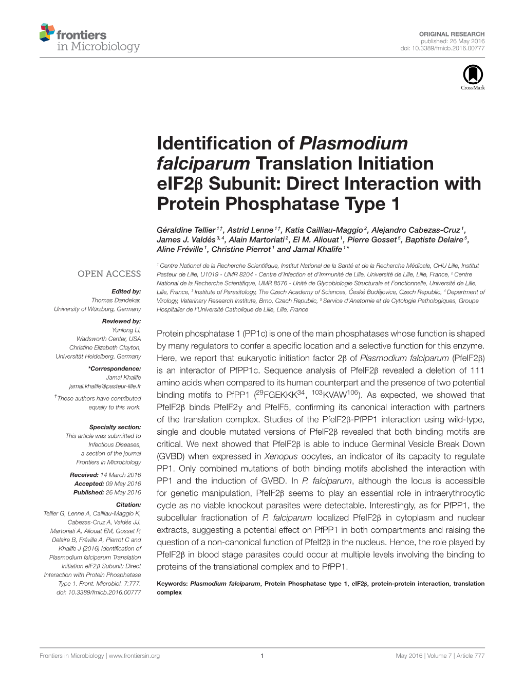 Direct Interaction with Protein Phosphatase Type 1