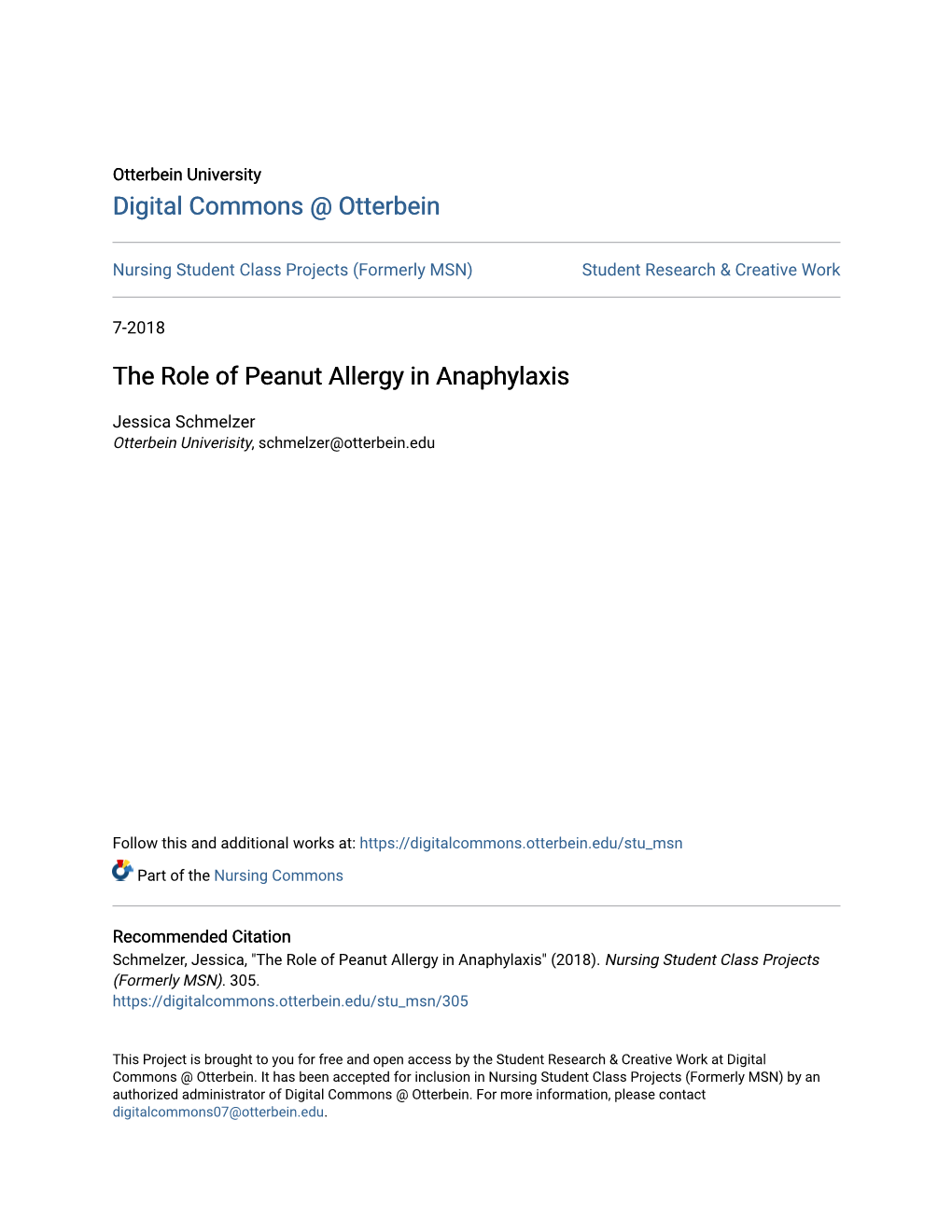 The Role of Peanut Allergy in Anaphylaxis