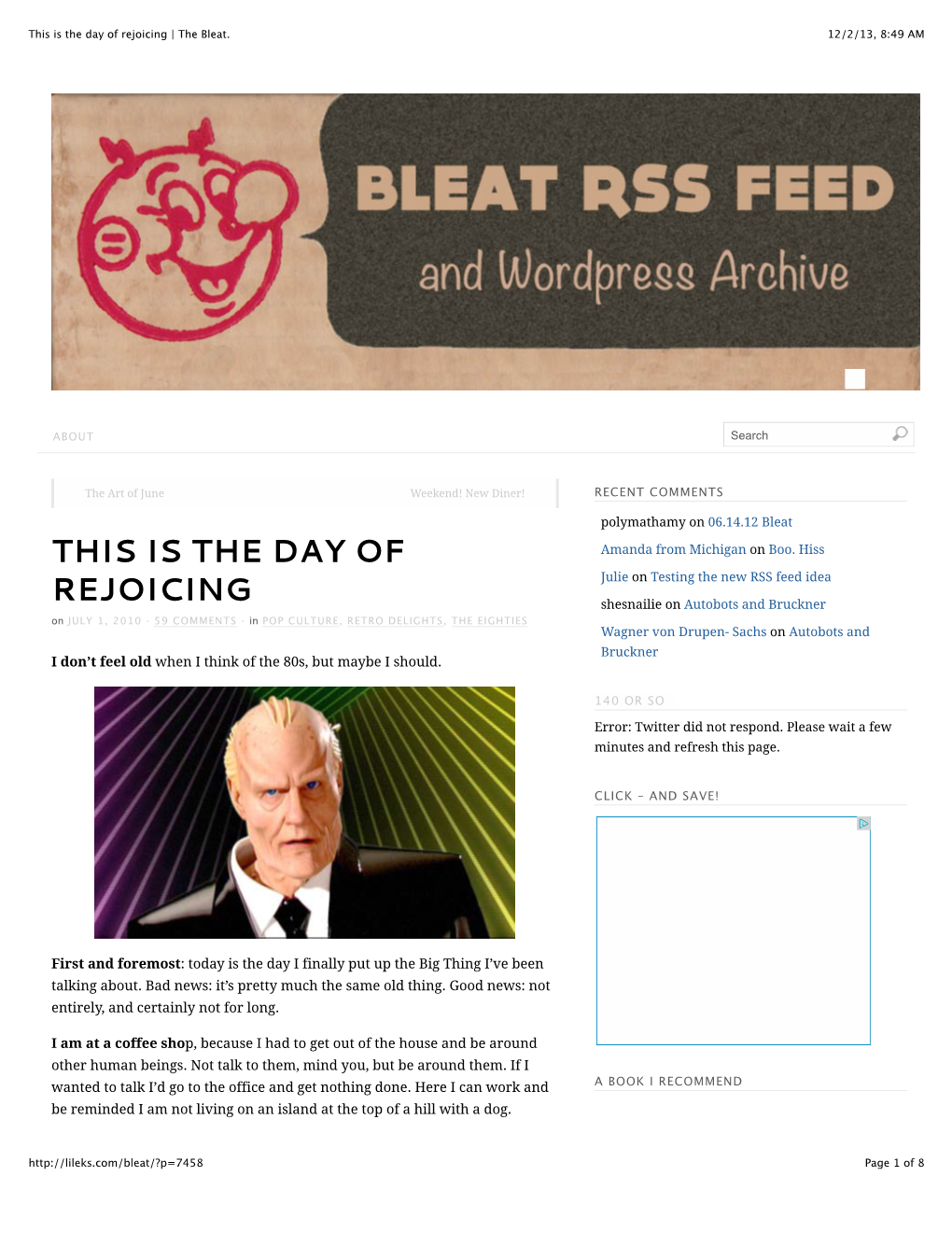 This Is the Day of Rejoicing | the Bleat