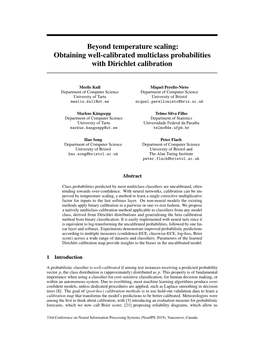 Beyond Temperature Scaling: Obtaining Well-Calibrated Multiclass Probabilities with Dirichlet Calibration