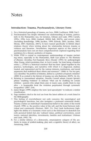 Introduction: Trauma, Psychoanalysis, Literary Form