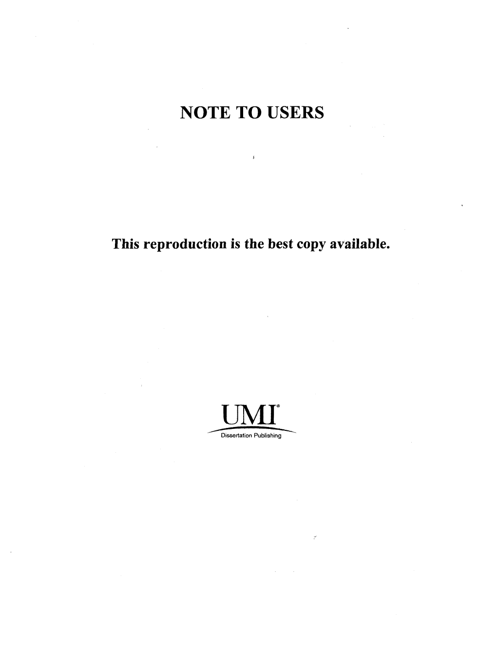 UMI Dissertation Publishing