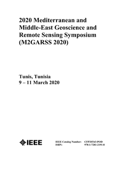 2020 Mediterranean and Middle-East Geoscience and Remote Sensing Symposium (M2GARSS 2020)