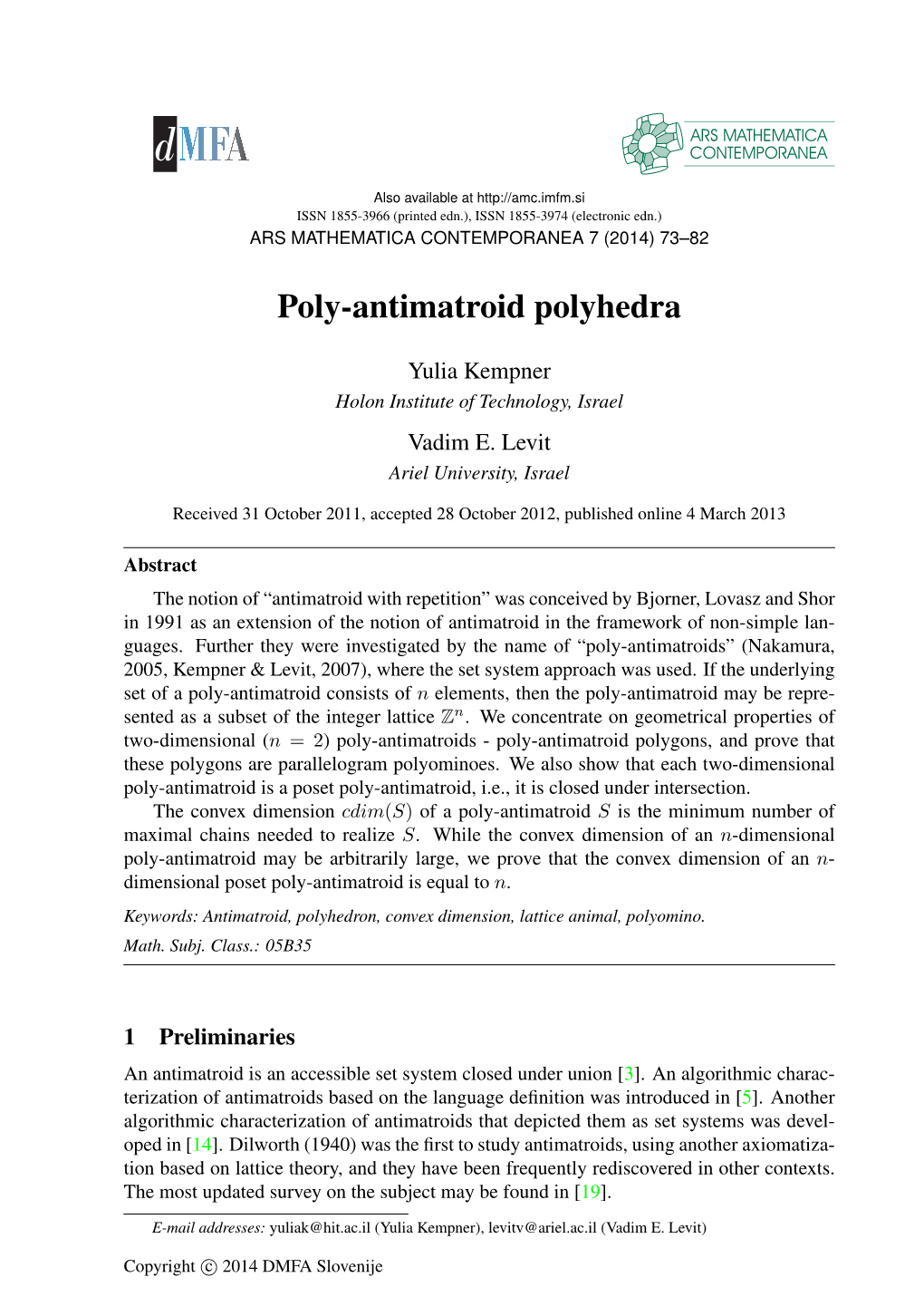 Poly-Antimatroid Polyhedra