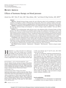 Effects of Hormone Therapy on Blood Pressure