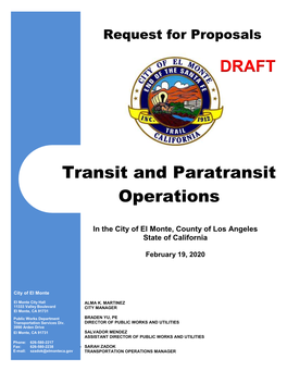 Transit and Paratransit Operations