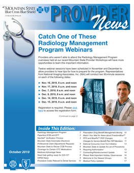 Catch One of These Radiology Management Program Webinars