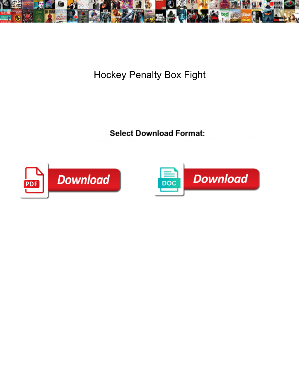 Hockey Penalty Box Fight