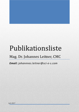 Johannes Leitner, CMC