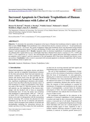 Increased Apoptosis in Chorionic Trophoblasts of Human Fetal Membranes with Labor at Term*