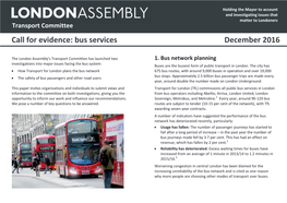 Call for Evidence: Bus Services December 2016