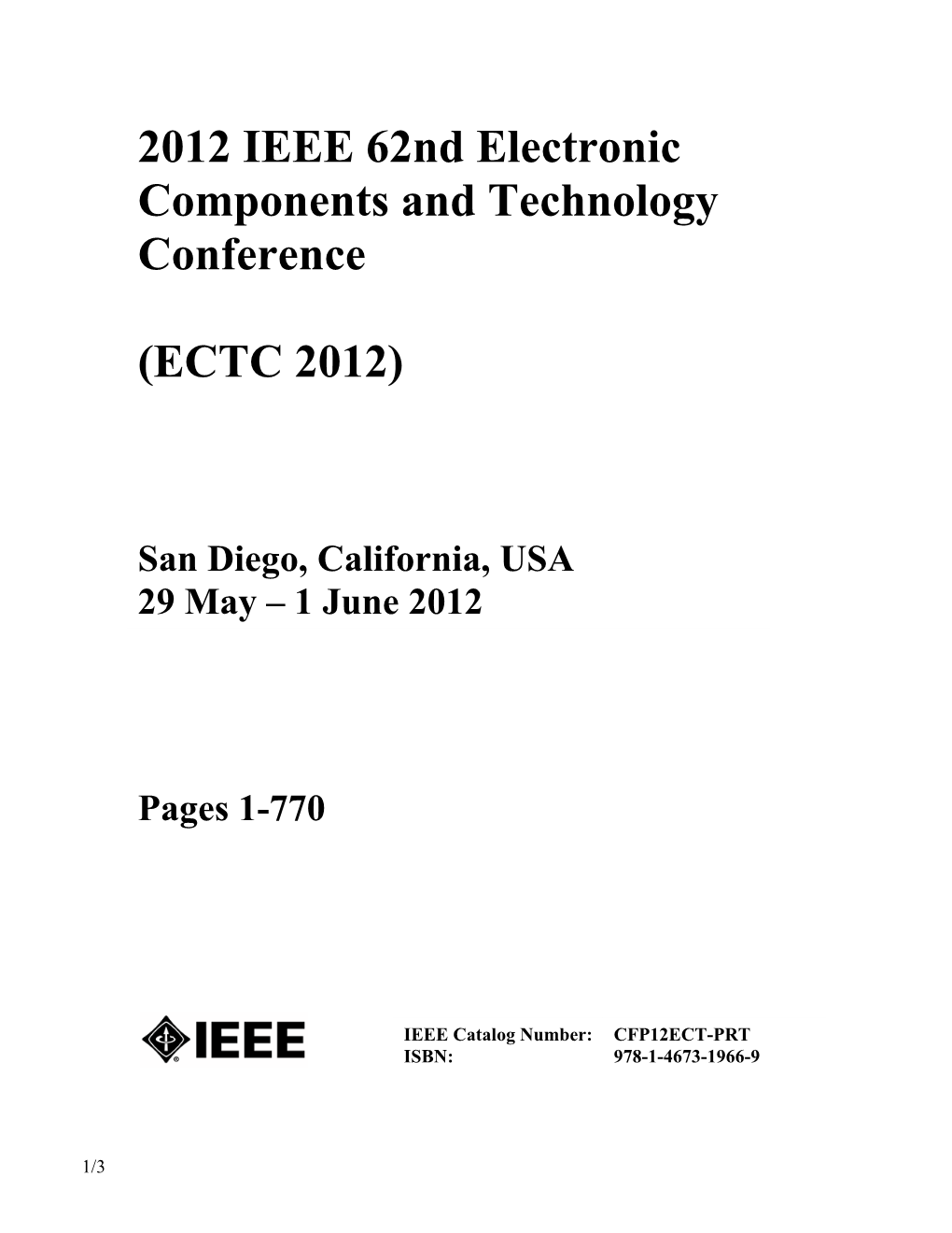 2012 IEEE 62Nd Electronic Components and Technology Conference