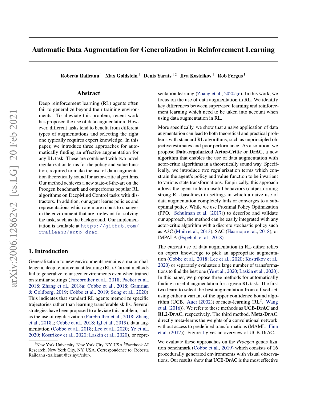 Automatic Data Augmentation for Generalization in Reinforcement Learning