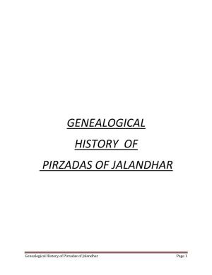 Genealogical History of Pirzadas of Jalandhar