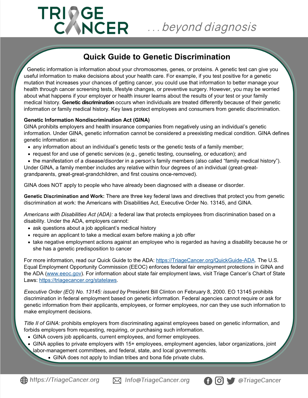 Quick Guide to Genetic Discrimination
