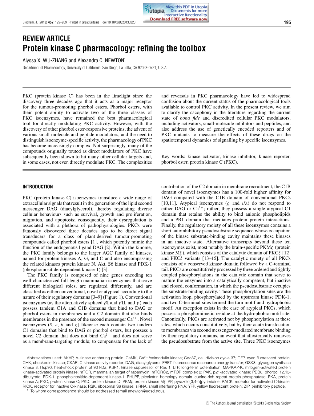 Protein Kinase C Pharmacology: Refining the Toolbox