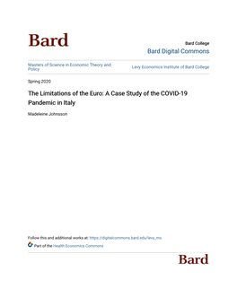The Limitations of the Euro: a Case Study of the COVID-19 Pandemic in Italy