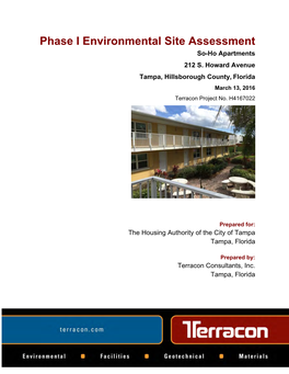 Phase I Environmental Site Assessment So-Ho Apartments 212 S