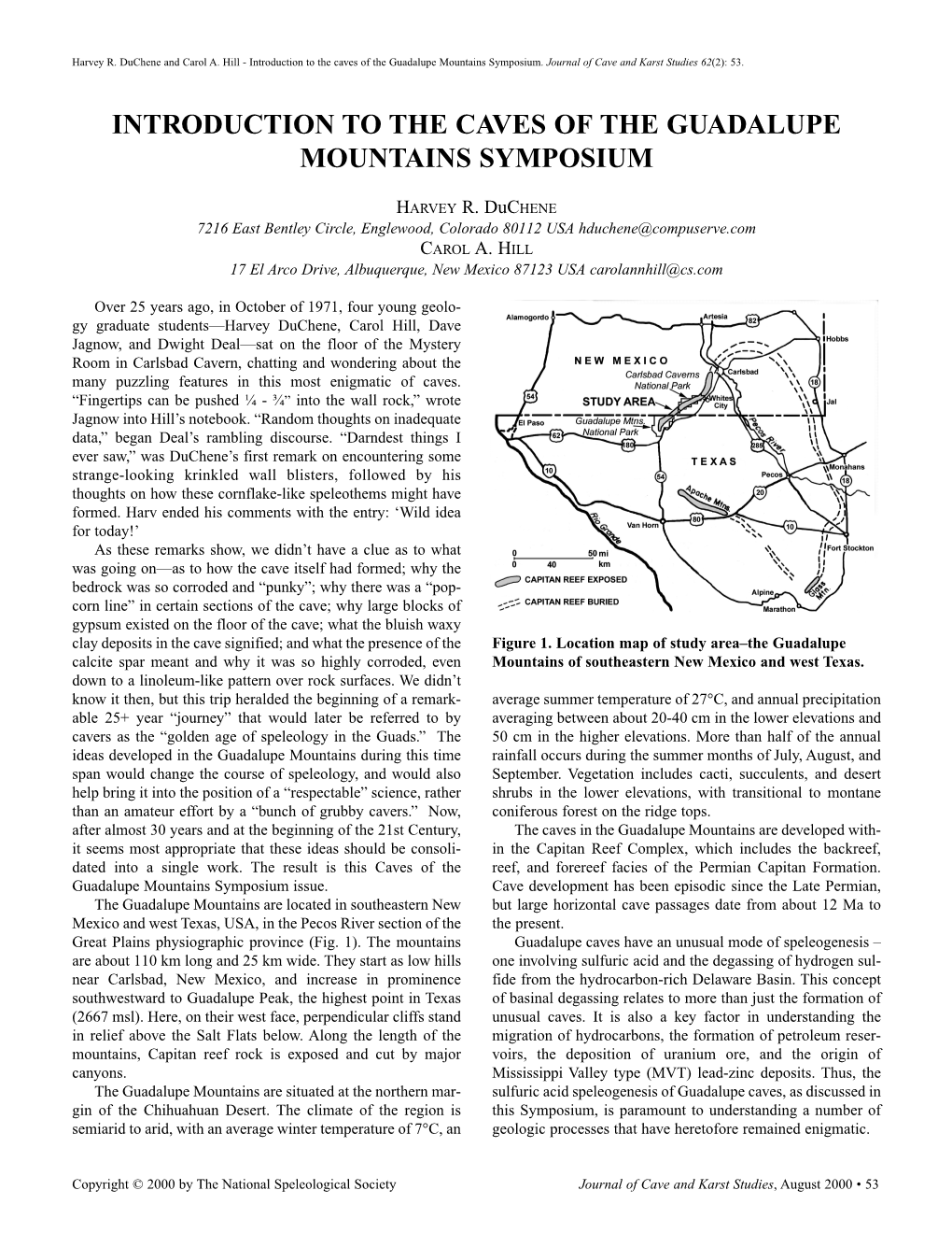 Introduction to the Caves of the Guadalupe Mountains Symposium