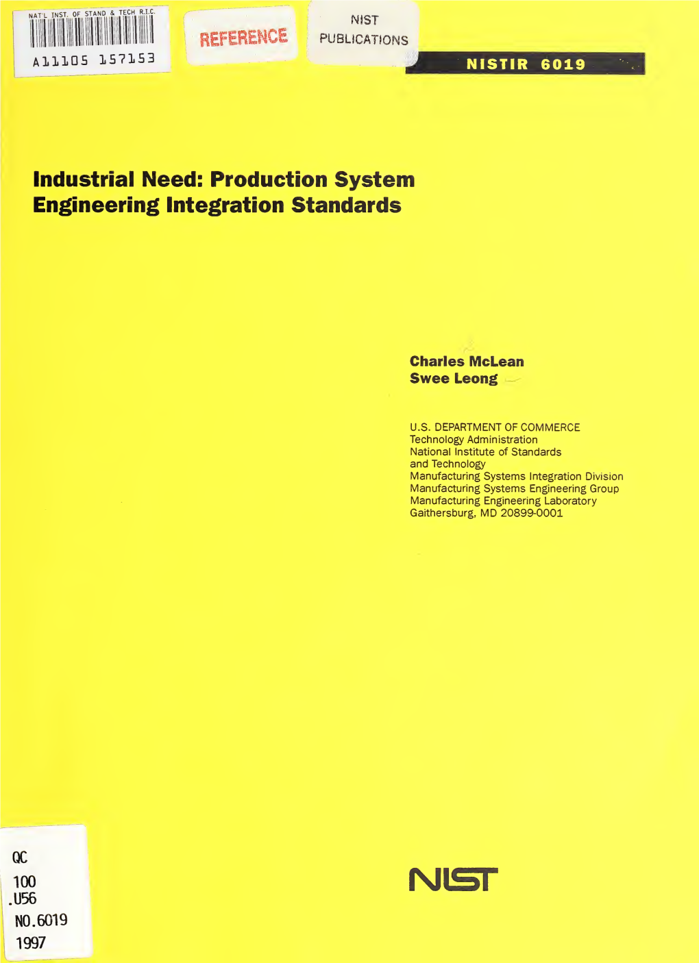 Industrial Need: Production System Engineering Integration Standards