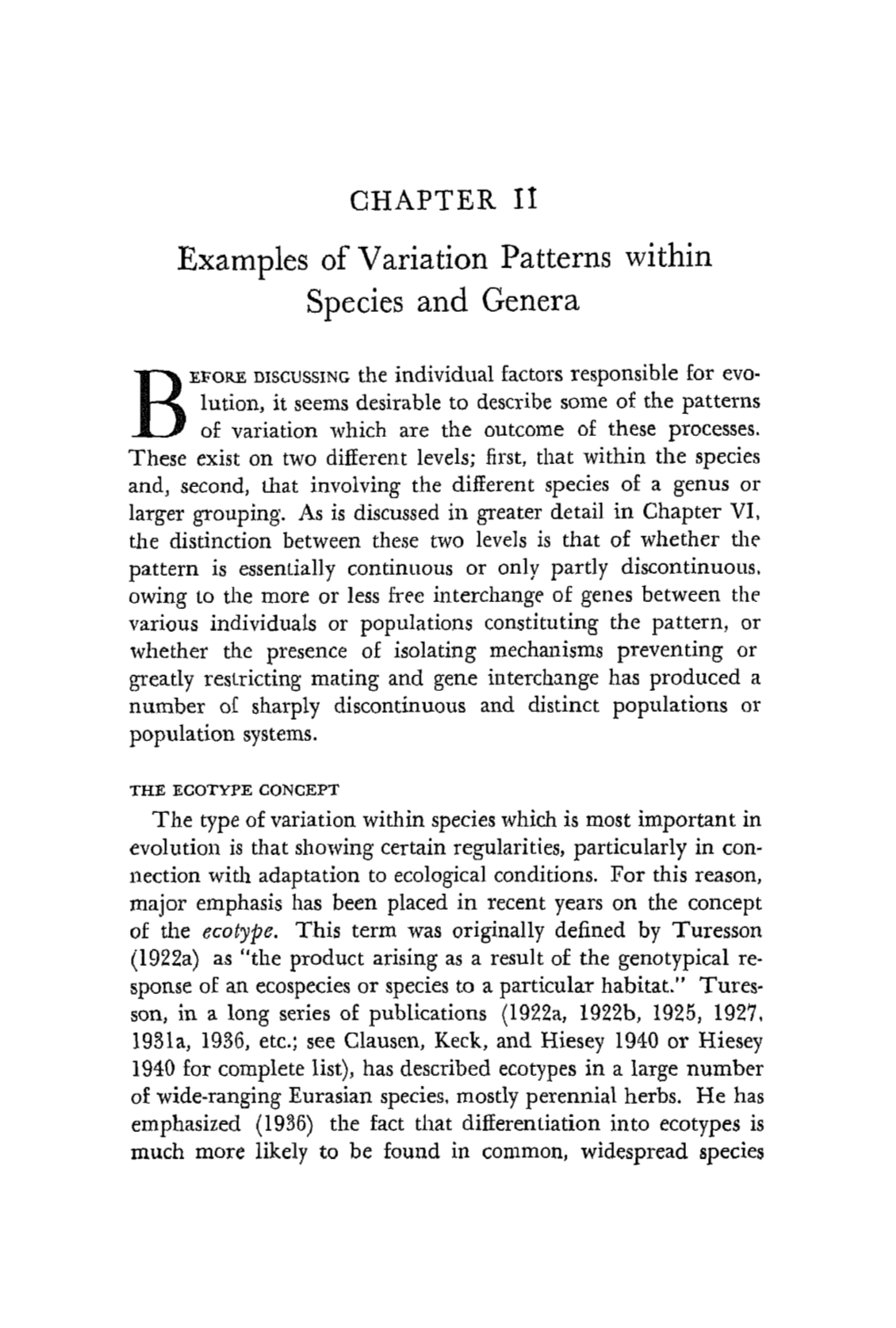 Chapter 2. Examples of Variation Patterns Within Species and Genera