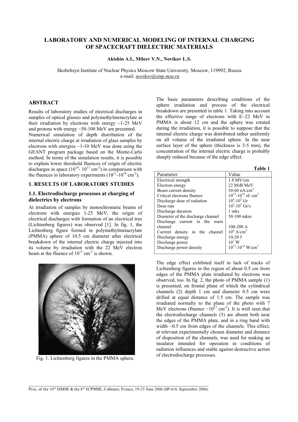 Laboratory and Numerical Modeling of Internal Charging of Spacecraft Dielectric Materials