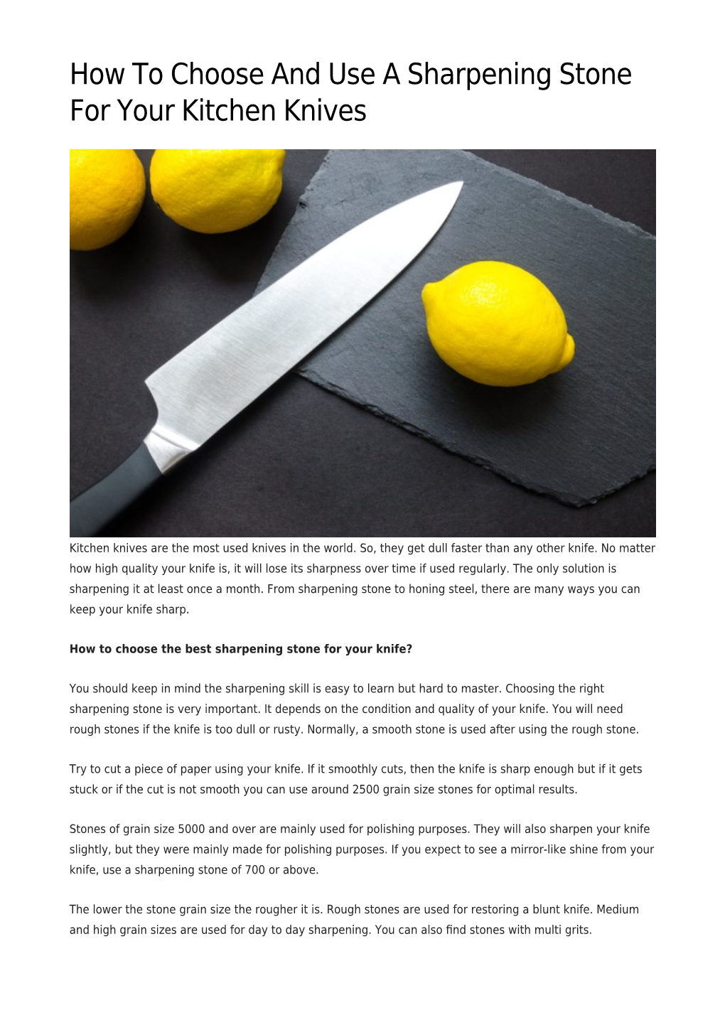 How to Choose and Use a Sharpening Stone for Your Kitchen Knives