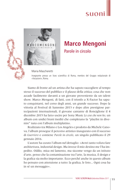 Marco Mengoni Parole in Circolo