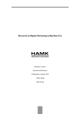 Research on Digital Marketing in Big Data Era