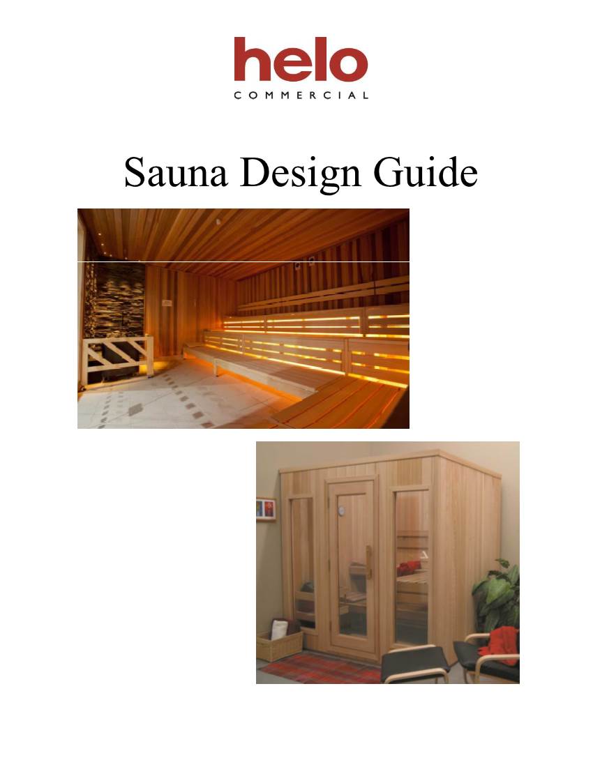 Sauna Design Guide Table of Contents