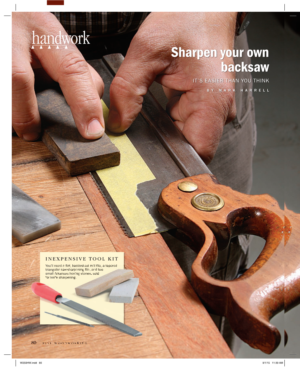 'Sharpen Your Own Backsaw: (It's Easier Than