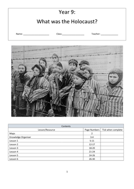 Year 9: What Was the Holocaust?