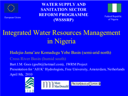 Integrated Water Resources Management in Nigeria, by Bart Goes