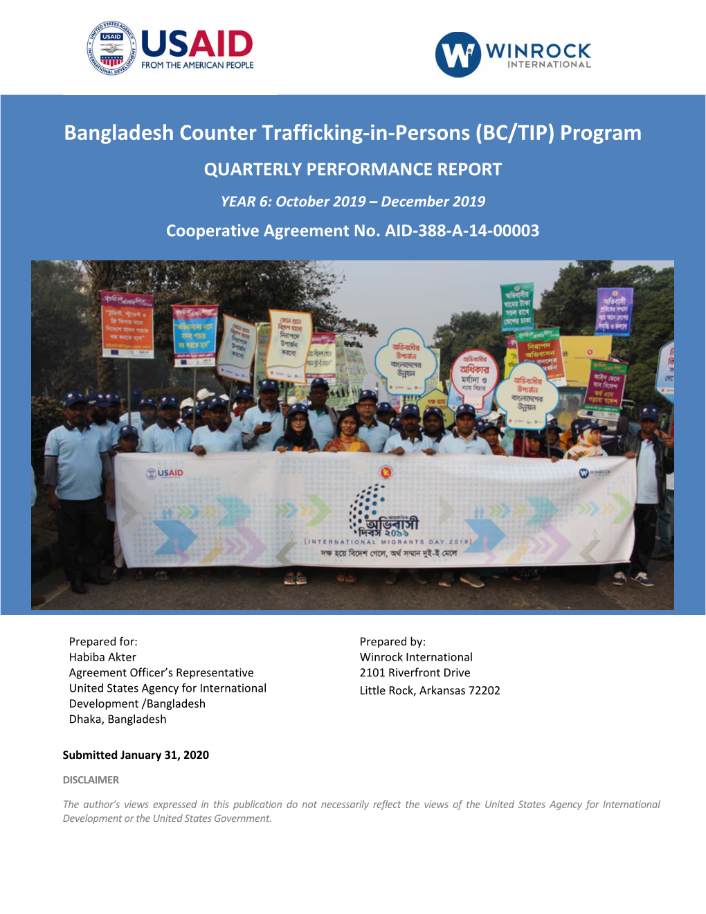 Bangladesh Counter Trafficking-In-Persons (BC/TIP) Program