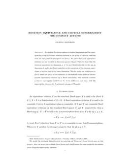 Rotation Equivalence and Cocycle Superrigidity for Compact Actions