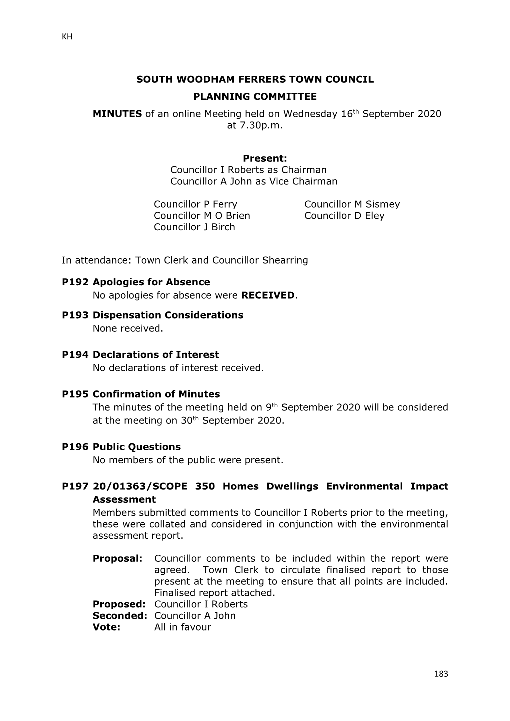 Kh 183 South Woodham Ferrers Town Council