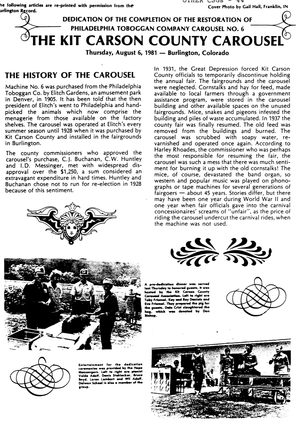 THE KIT CARSON COUNTY CAROUSEL Thursday, August 6, 1981 - Burlington, Colorado
