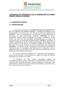 Estrategia De Desarrollo De La Federación De Sierra Grande-Tierra De Barros