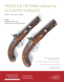 MEDALS & MILITARIA Followed by COUNTRY PURSUITS