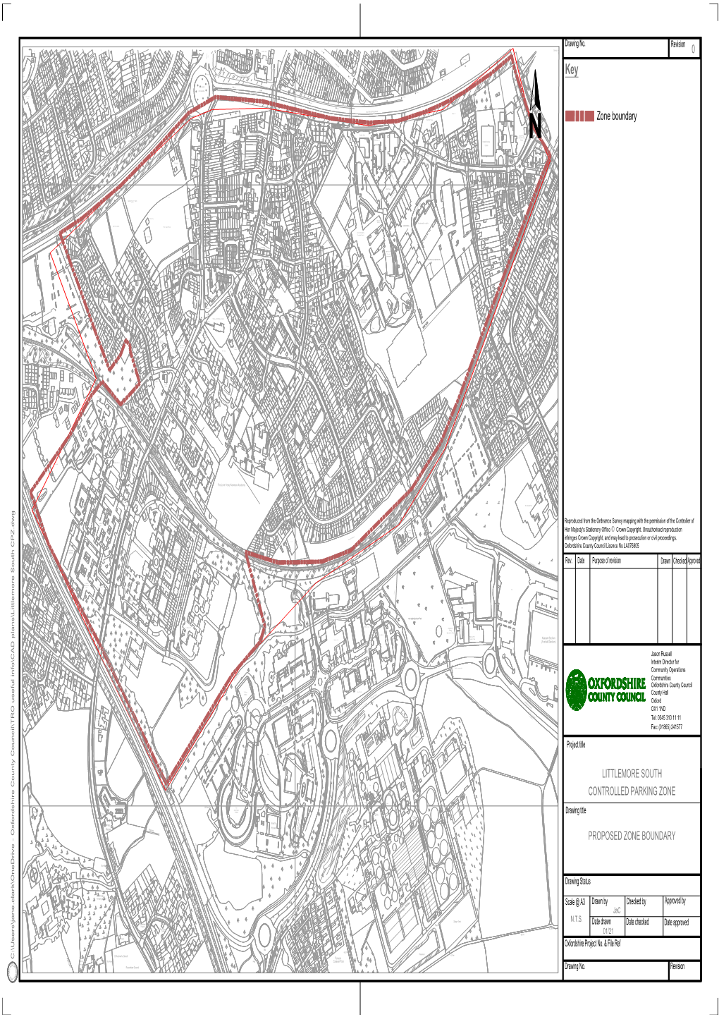 Oxfordshire County Council\TRO Useful Info\CAD Plans\Littlemore South CPZ.Dwg R G AW I N Maureen Christian House