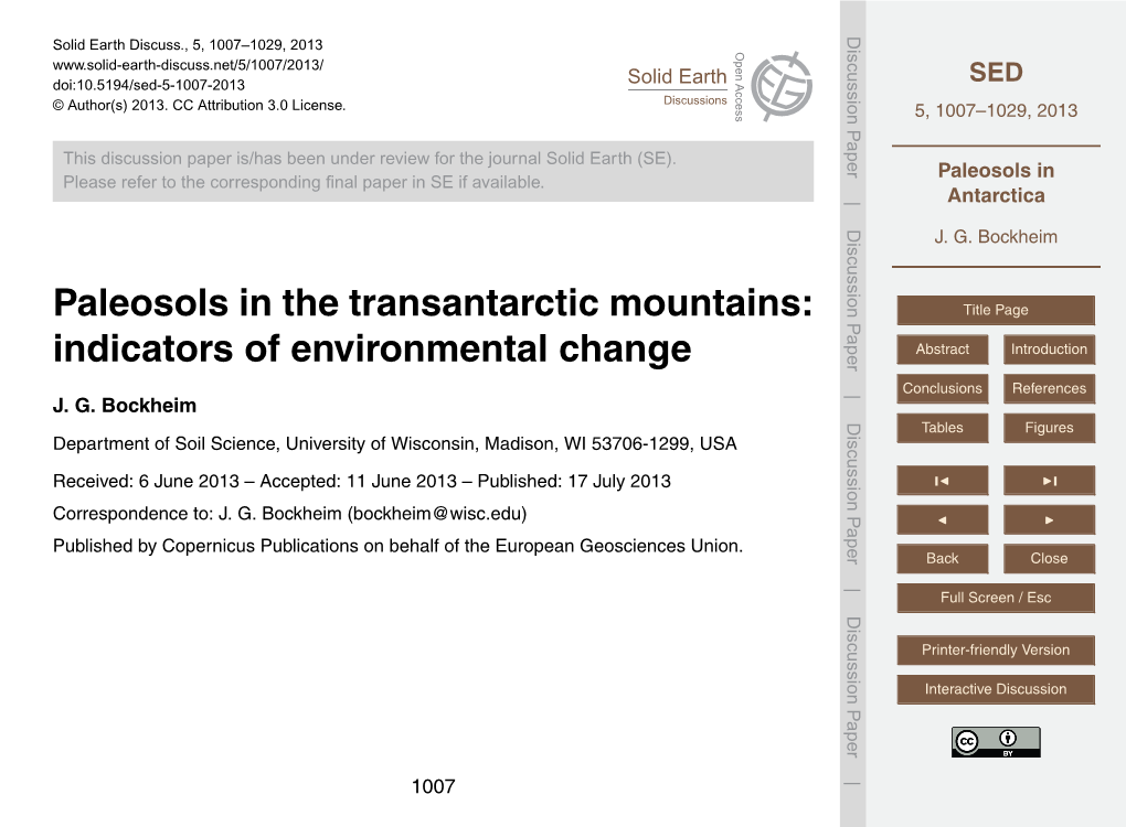 Paleosols in Antarctica