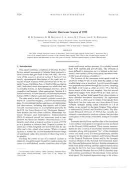 Atlantic Hurricane Season of 1995